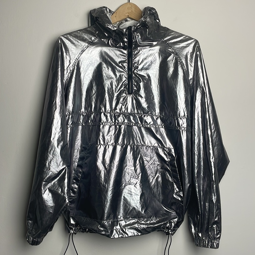 Urban Outfitters silver windbreaker women’s Small